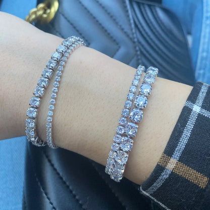 Fashion Multicolor Tennis Bracelet for Women 2.5/3/4/5mm Zirconia Charm Designer Tennis Chain Men Bracelet Wedding Jewelry KC128