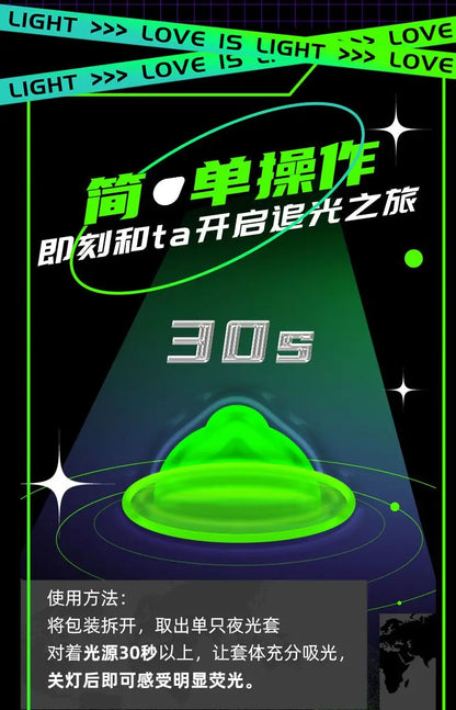 Glowing Delay Ejaculation Condoms For Men Fluorescence Rubber Condom Noctilucent Penis Sleeves Sex Toys For Women Sex Toys Shop
