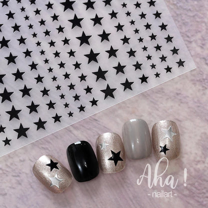 1pc Sliver Gold Star Nail Art Stickers Y2K Charms Self-Adhesive Sliders Laser White Chrome Gel Polish Decals Kawaii Accesories
