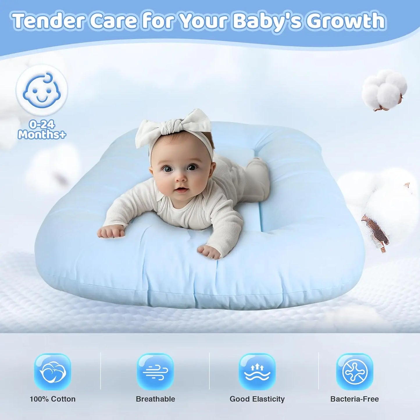 Newborn Folding Sleeping Baby Crib Nest Lounger Portable Bassinet Travel Bed Bassinet Bumper