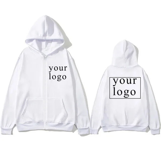 2024 New Fashion Your Own Design Brand Logo/Picture Personalized Custom Anywhere Men Women DIY Zipper cardigan hoodie