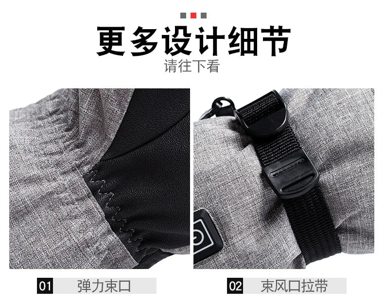 Men Electric Heated Skiing Gloves Smart Electrical  Winter Warm with Battery Case Gloves Touch Screen Electric Heated Equipment