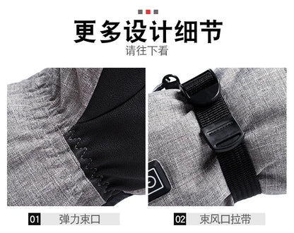 Men Electric Heated Skiing Gloves Smart Electrical  Winter Warm with Battery Case Gloves Touch Screen Electric Heated Equipment