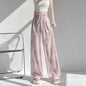Summer Loose Straight Casual Draped Ice Silk Tie-Dye Wide-Leg Pants Grils Mosquito-proof Casual Trousers Women's Wide-leg Pants