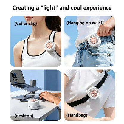 Lenovo Portable Bladeless Clip Fan 360° Rechargeable Mini USB Desk Fan Small Cooling Fan for Outdoor Travel Office
