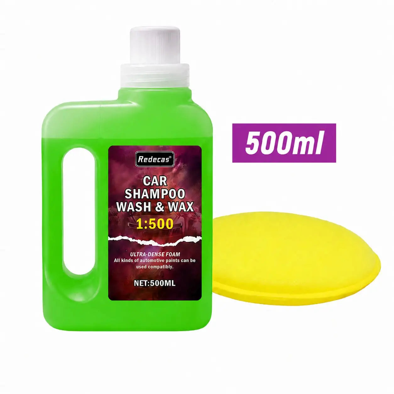 500ml Pink Foam Car Wash Soap, High-Concentration Wax Builds Ceramic Coating, Nourishes & Protects All Car Paint