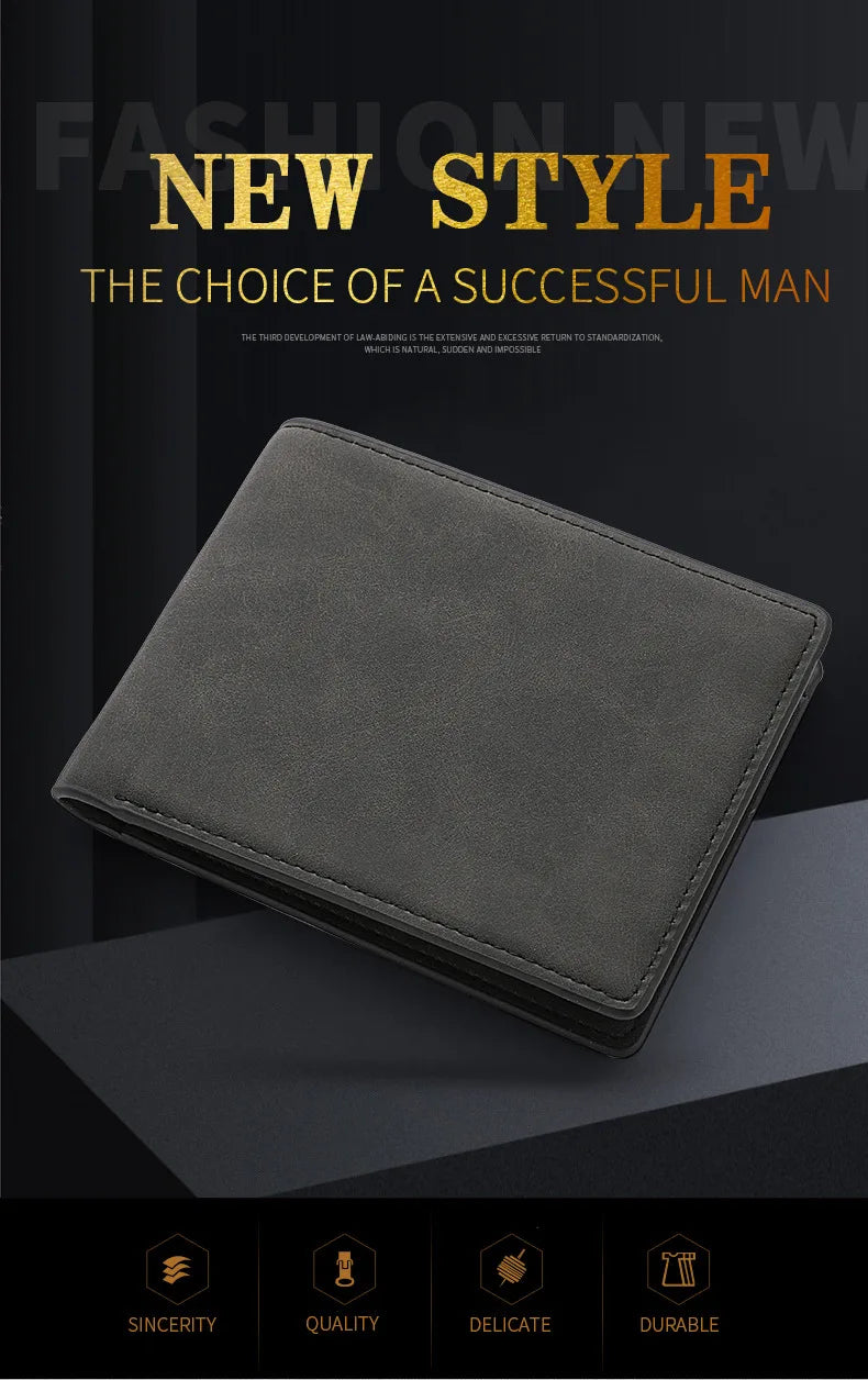 HOMEFISH Fashion Short Wallet for Men, Lightweight Portable Card Holder with Ample Bill Storage