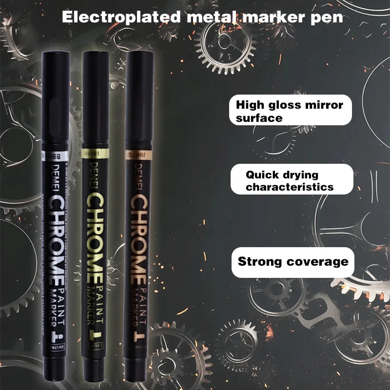 3 Pcs Mirror Marker Pen DIY Reflective Paint Pens Mirror Markers Chrome Gold SILVER Marker Signature Car Styling Art Craftwork
