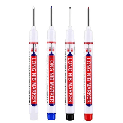 4Pcs/Set 20mm Deep Hole Long Nib Head Markers For Metal Perforating Pen Waterproof Bathroom Woodworking Decoration Multi-Purpose