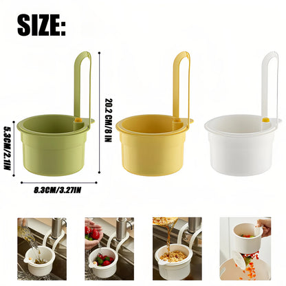 Self Cleaning Kitchen Sink Strainer Basket Press Automatic Dumping Waste Catcher Faucet Hanging Draining Basket Trash Filter