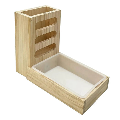 Wooden Rabbit Hay Feeder With Litter Box Bunny Premium And Reliable Helps Reduce Hay Waste And Keeps Habitat Clean