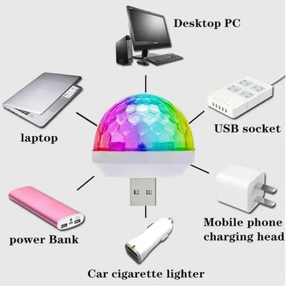 Portable Led Car Atmosphere Lights USB Mini Disco Ball Party Lights DJ Stage Strobe Lights for Christmas Parties Karaoke Bar
