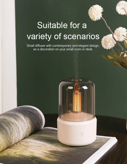 KINSCOTER Mini Aromatherapy Diffuser USB Air Humidifier Essential Oil Night Light Cold Mist Maker Sprayer for Home Bedroom