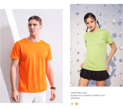 Summer Quick-drying T-shirt Custom Logo Breathable Sports Top Embroidery Personalized Logo Team Activity T-shirt Print Pattern