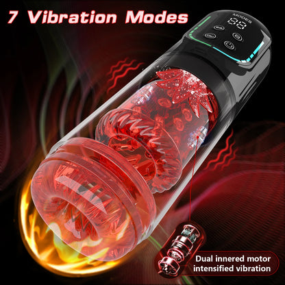 Minyee Automatic Male Masturbator Penis Pump 100% Waterproof Rechargeable USB Sucking Vibrating Function Silicone Masturbation Cup Adult Sex Toy for Men