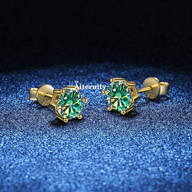 18K Plating Earrings S925 Sterling Silver D Color VVS1 Zircon Earring Stud for Women As Shinning As Diamond Wedding  Jewelry