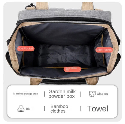 Mommy Diaper Bags Baby Bed Mother Large Capacity Nappy Milk Bottle Backpacks with Changing Mat Convenient Baby Nursing Bags