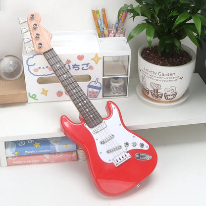 4-string Children Electric Guitar Toy with Music Light Beginner Electric Guitar Ukulele Children's Toy Musical Instrument Gift