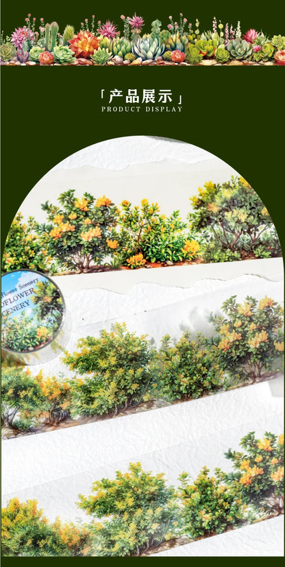 50mm*2m Plant flower landscape PET Tapes Creativity Scrapbooking Hand Account Adhesive hand made Diy Junk Journal Craft Supplies