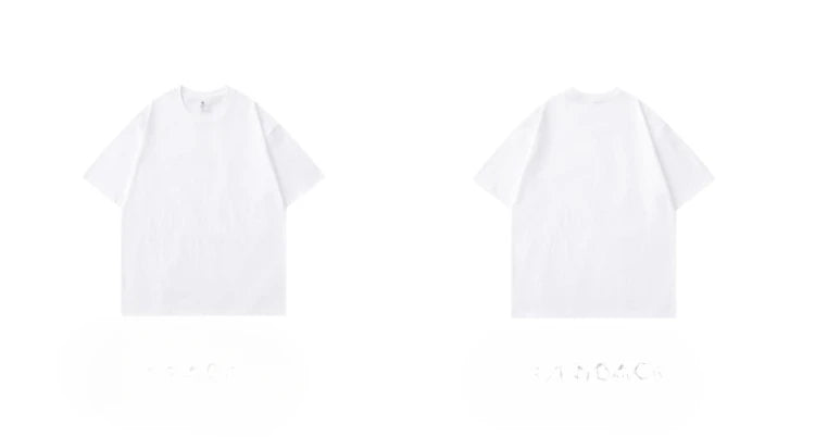 Beige 300g Heavyweight Cotton T-shirt, Loose Summer Round Neck Basic Tee for Men & Women