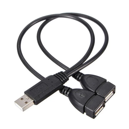 High Quality USB 2.0 Cable USB Double Splitter Adapter Cable One To Two Female To USB 2 Male Power Extension Cable