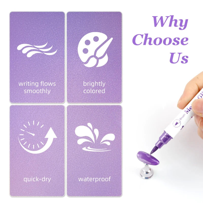 Nail Art Markers Customised Specialised Needle Tube Nail Art Pens Hand-Drawn Outline Pen Acrylic Paint Pen Set Acrylic Paintbrus