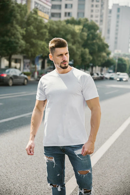 Custom Tshirt Front Back Print Professional Your Own Logo Text Photo Male Personalized Premium Gifts T-shirt EU Size 100% Cotton