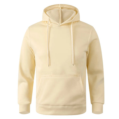 Men's and Women's Warm Sweatshirt Casual Solid Color Streetwear Pullovers Sport Fitness Pocket Hoodies Multi Color