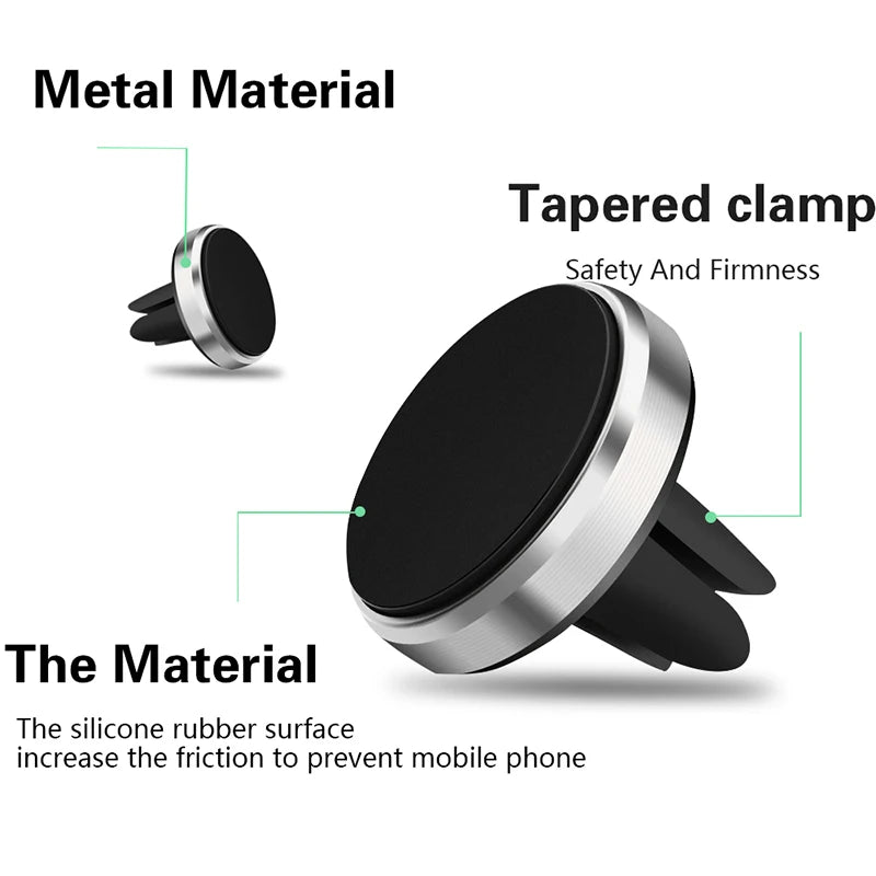 Magnetic Car Mobile Phone Holder Air Vent Clip Smart Phone Stand Mini Magnetic Car GPS Bracket For iPhone Huawei Xiaomi Realme