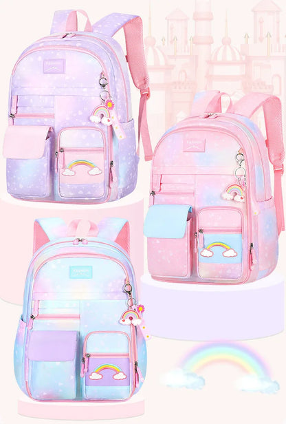3pcs/set Kids School Backpack for Girls with Lunch Box Pencil Case Set Elementary Primary Middle High College School Bookbags