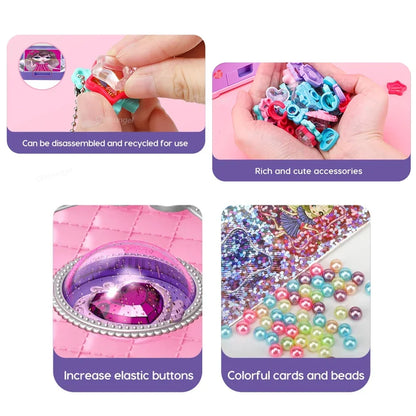 Chriyungel DIY Jewelry Making Kit for Girls 3D Magic Bracelets Rings Keychains Creative Craft Box Set Xmas Birthday Gift for Kid