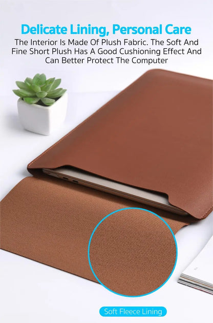 14-16 inch PU Leather Laptop Sleeve Bag Protective Case Cover Laptop Sleeve Case for MacBook Air 15 2023-2025 Pro 16 2021-2024