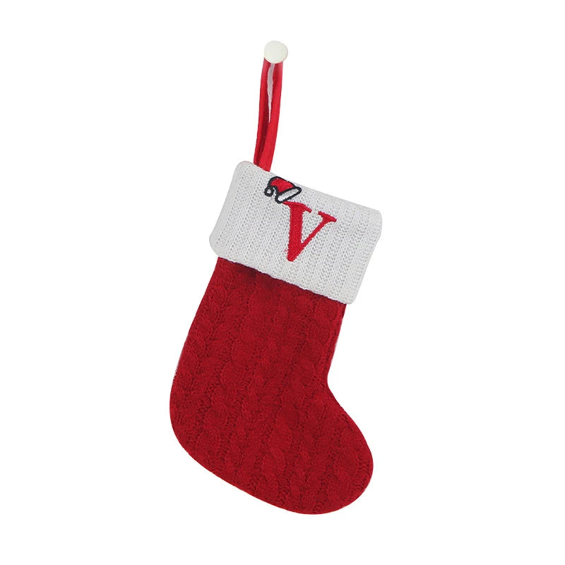 Christmas Alphabet Knitting Socks Christmas Tree Ornaments Christmas Decorations For Home 2024 Navidad Noel 2025Xmas Gift