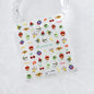 Lovely Red Fruit Strawberry Cherry Bowknot Love Heart Star Silk Ribbon 5D Nail Art Stickers Chic Self Adhesive Manicure Decal