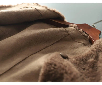 Women Autumn Winter New Outerwear Warm Particle Plush Short Jacket Fur Integrated Lamb Wool Trend Coats
