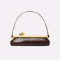Long Clutch Bag with Removable Shoulder Strap, Women's Fashionable Baguette Bag, Luxury Designer Clip Handbag Purses for Ladies