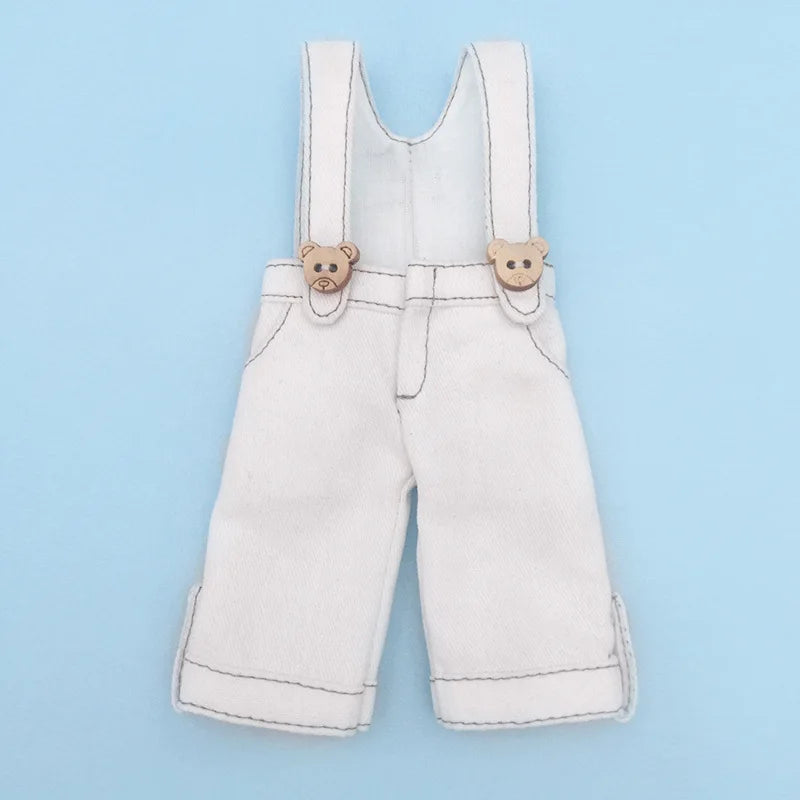 Casual Blyth Doll Clothes Rompers Plaid Pants Long Sleeve Top Suit Doll Trousers for Ymy Licca Azones Ob24 Ob27 Doll Accessories
