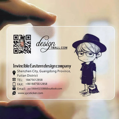Custom Transparent PVC Business Card Clear Visit Logo Name Plastic Identity Waterproof Round Corners Personalized 200PCS 500PCS