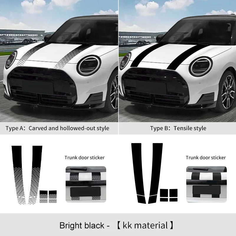 Car Engine Hood Vinyl Trunk Decal Stickers For Mini Cooper F56 F60 F55 F54 R56 R60 F65 F66 U25 J01 Countryman Car Accessories