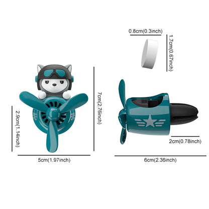 No perfume DIY fragrance Pilot dog car air freshener rotating plane ornament vent aroma diffuser decoration accessories cool fun