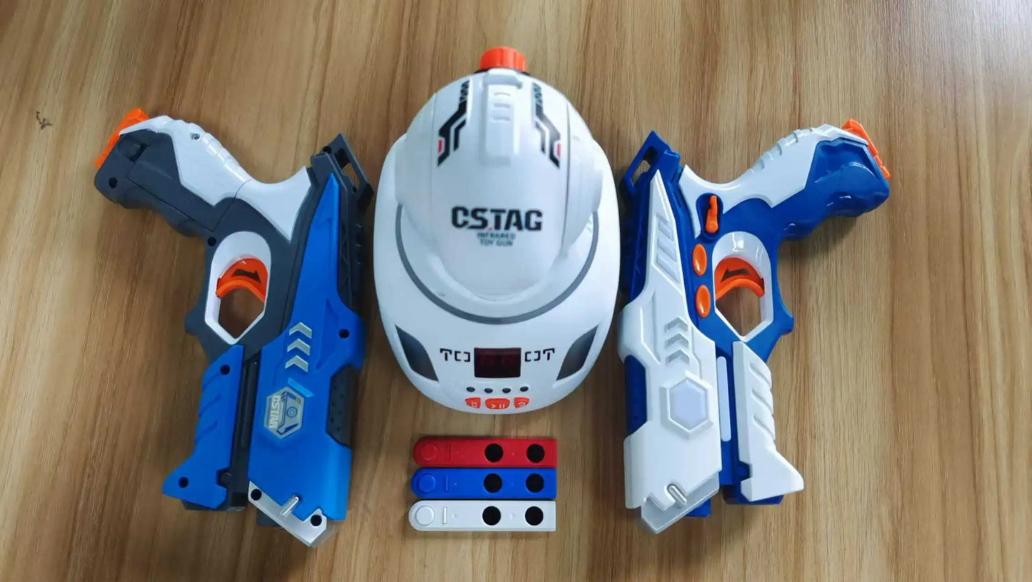 CSTAG Projector Shooting Game Guns Set New Kids Gifts Science&Imagination Toy For Boys Laser Tag Infrared Pistol Guns Game Toys