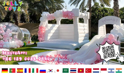 Kids Inflatable Bounce Castle with Reinforced Safety Barriers Outdoor Jumping Bouncer for Family Parties Backyard Entertainment