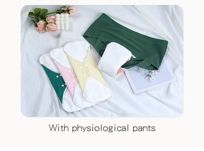 3pcs Reusable Sanitary Pads Cotton Yarn Washable Period Pads High Absorbency Leak-Proof Protection Skin-Friendly for Daily Use