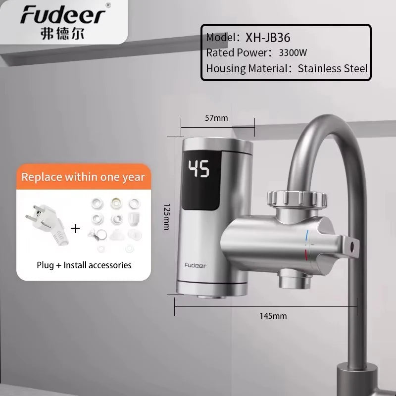 Fudeer Electric Water Heater Kitchen Faucet Conector Instant Hot Water Tap Adapter 220V  Water Heater Bathroom Accessories