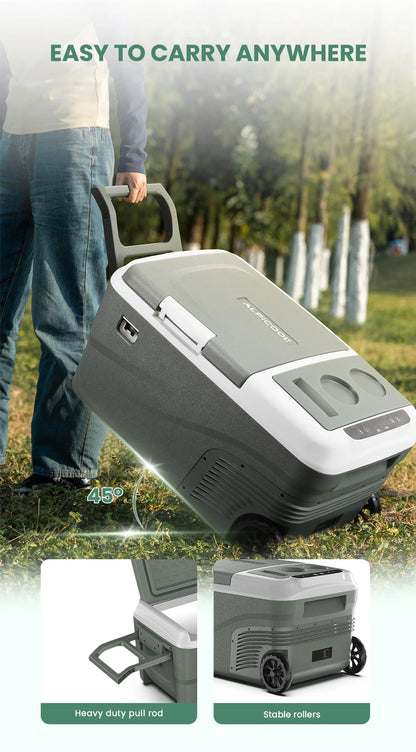 Alpicool DD40 40L Car Refrigerator 12V Compressor Fridge Freezer Dual Zone Independent Control Portable Cooler for Camping BBQ
