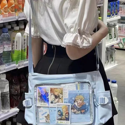 New Japan Style Transparent Postcard Display Shoulder Women Badge DIY Decoration Crossbody Bag Anime Expo Class Tote Itabag