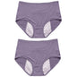 2pcs Women's Physiological Briefs Girl Menstrual Panties Ladies Period Leak Proof Panty Mid Waist Ice Silk Underwear
