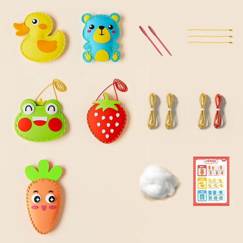New DIY Sewing Set Sewing Non-woven Fabric Craft Kit Toys Handmade Cartoon Animal Kids Art Toys Beginners