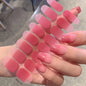 Semi-cured Gel Nail Stickers Solid Color Nail Semi-baked Tips Full Paste Nail Decals UV Lamp Need