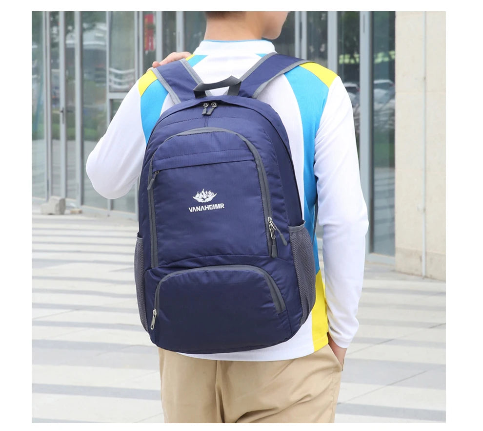 23L Packable Backpack Foldable Ultra Light Outdoor Duffle Bag Big Folding Knapsack Hiking Travel Rucksack Mountaineering Daypack